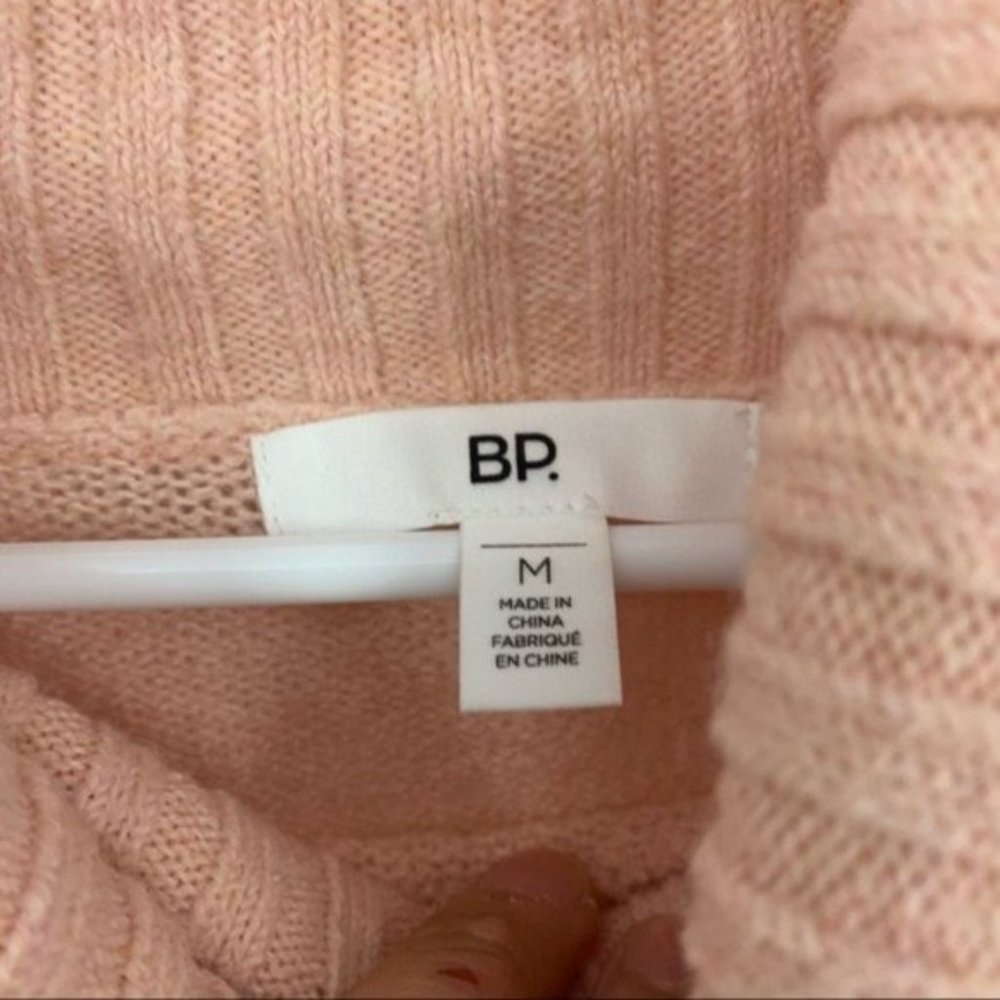 BP Pink Long Turtleneck Sweater Medium Pink - Picture 4 of 9